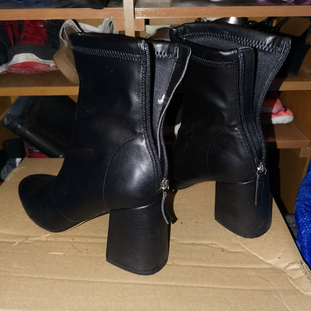 Faux Leather Ankle Boots